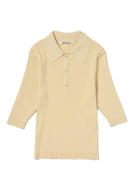 polo a coste donna gialla AURALEE | A00P01HRYELLOW BEIGE